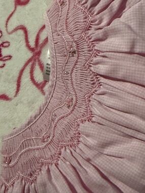 Petit Ami Pink Baby Dress Top with Subtle Heart Detail